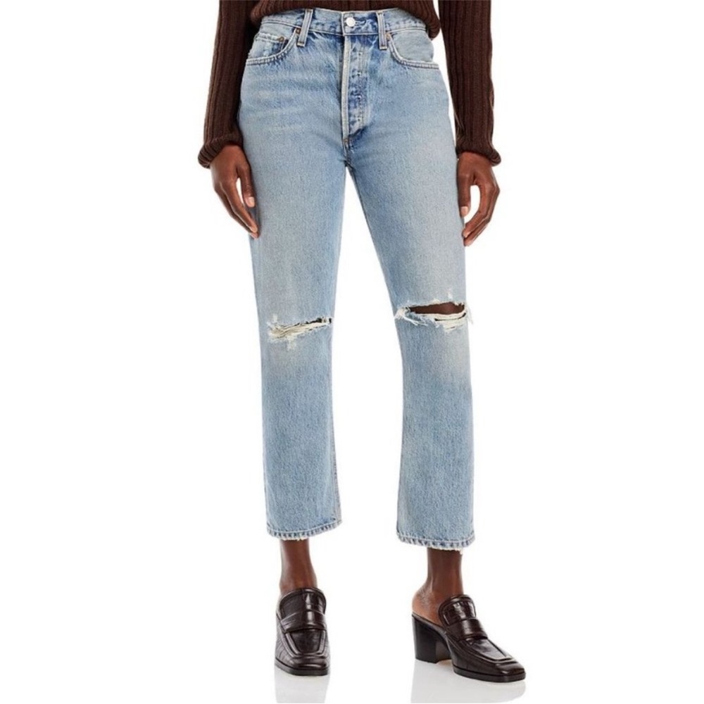 Agolde Riley cropped distressed jeans